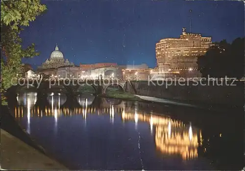 Roma Rom Ponte e Castel Sant Angelo notturno Bruecke Engelschloss Kat. 