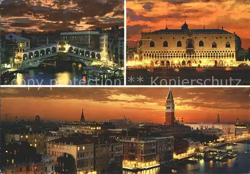 Venezia Venedig al tramonto Canal Grande Ponte di Rialto Bacino San Marco Kat. 