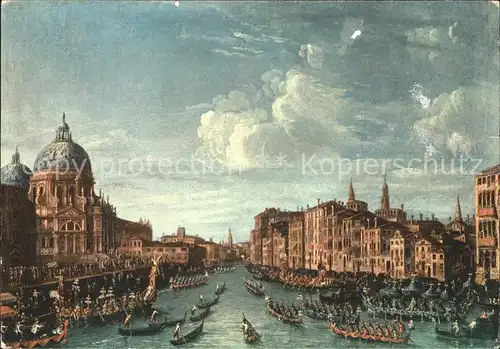 Venezia Venedig Regate Canal Grande Museo Corer Kuenstlerkarte Kat. 