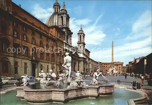 Roma Rom Piazza Navona Fontana Platz Brunnen Kat. 