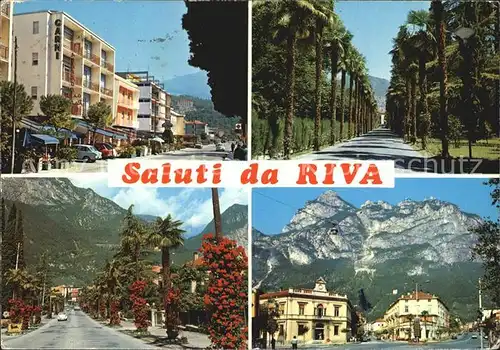 Riva del Garda Berge Seilbahn Haeuser Strassenansichten Kat. 