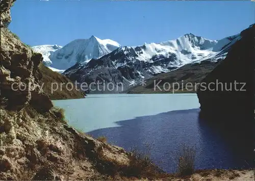 Grande Dixence Lac au fond le Mont Blanc de Cheilon et la Luette Kat. 