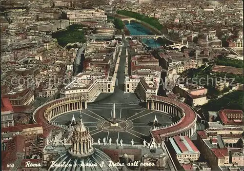 Roma Rom Sankt Peter Platz und Basilika Basilica e piazza San Pietro Fliegeraufnahme Kat. 