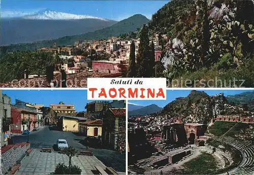 Taormina Sizilien Stadtansicht Kat. 