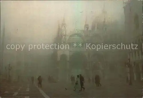 Venezia Venedig Sankt Markusplatz Nebel Kat. 