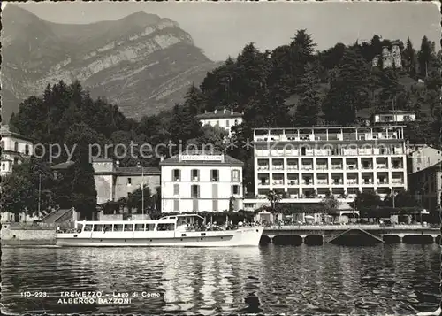 Tremezzo Lago di Como Albergo Bazzoni Fahrgastschiff Kat. 