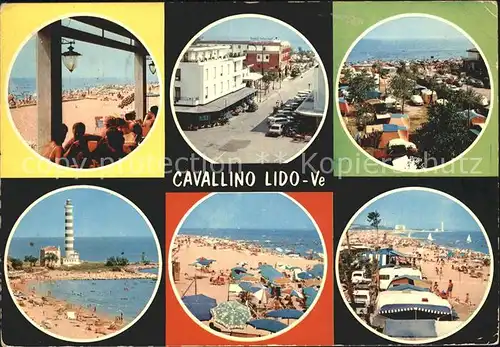 Cavallino Venezia Strand Restaurant Leuchtturm Strassenpartie Campingplatz Kat. 