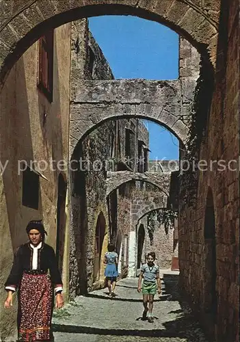 Rhodos Rhodes aegaeis Gasse in der Altstadt Kat. 