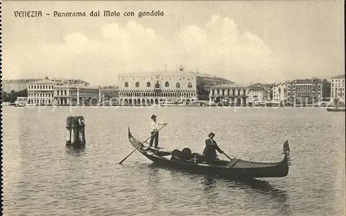 Venezia Venedig Panorama dal Molo con gondola Kat. 