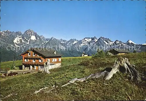 Doellach Kaernten Alpengasthaus Glocknerblick mit Schobergruppe und Grossglockner Kat. 
