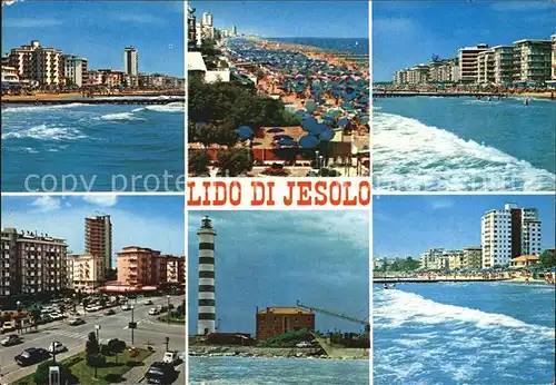 Lido di Jesolo Panorama Strand Leuchtturm Kat. Italien