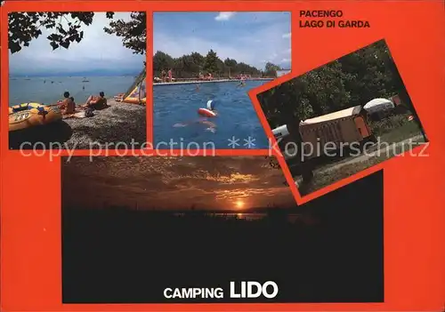 Pacengo Lago di Garda Camping Lido Sonnenuntergang Kat. Pacengo