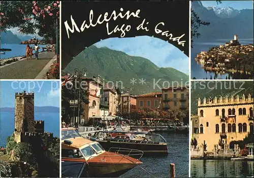 Malcesine Lago di Garda See Burg Hafen Panorama Kat. Malcesine