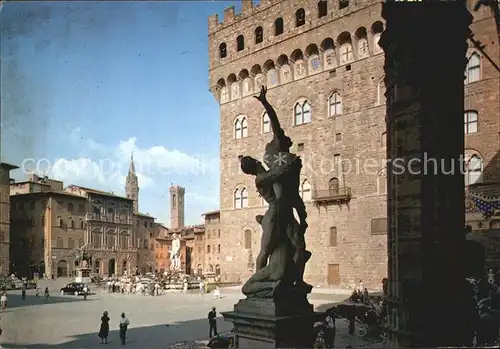 Firenze Toscana Piazza della Signoria dalla Loggia Orcagna Kat. Firenze