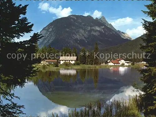 Leutasch Weidachsee Blick zu den Arnspitzen Kat. Leutasch Tirol
