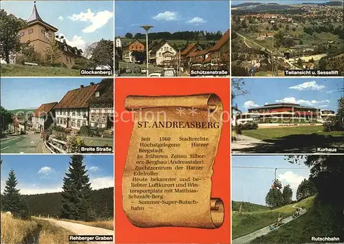 St Andreasberg Harz Glockenberg Schuetzenstr Teilansicht Breite Strasse Kurhaus Rehberger Graben Rodelbahn Kat. Sankt Andreasberg