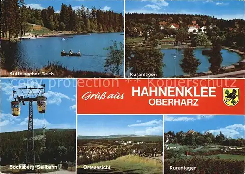 Hahnenklee Bockswiese Harz Kuttelbacher Teich Kuranlagen Bocksberg Seilbahn Ortsansicht Kat. Goslar