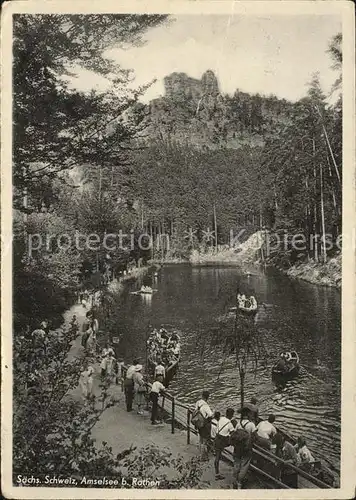 Rathen Saechsische Schweiz Partie am Amselsee Kat. Rathen Sachsen