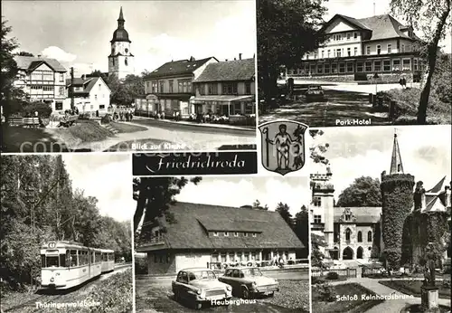 Friedrichroda Kirche Park Hotel Thueringerwaldbahn Heuberghaus Schloss Reinhardsbrunn Kat. Friedrichroda