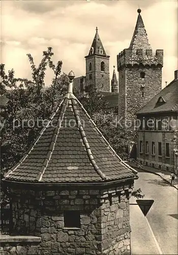 Stassfurt Turmgasse mit Eulenturm und Schiefem Turm Kat. Stassfurt