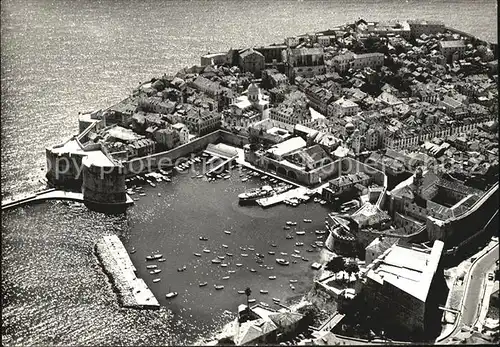 Dubrovnik Ragusa Fliegeraufnahme Hafen Altstadt Kat. Dubrovnik