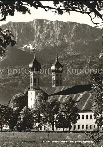 Benediktbeuern Kloster mit Benediktenwand Bayerische Voralpen Kat. Benediktbeuern