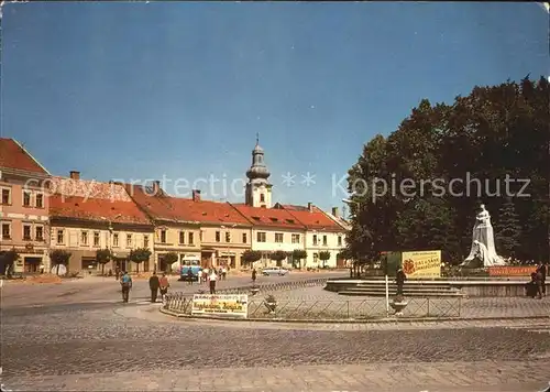 Roznava Platz Denkmal Kirchturm Kat. Slowakische Republik