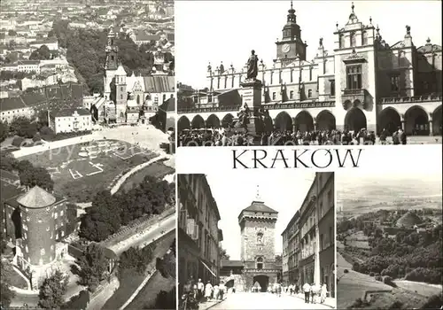 Krakow Malopolskie Wawel Sukiennice i pomnik Adama Mickiewicza Brama Florianska Kopiec Tadeusza Kosciuszki Residenz Tuchhallen Tor Kat. Krakow