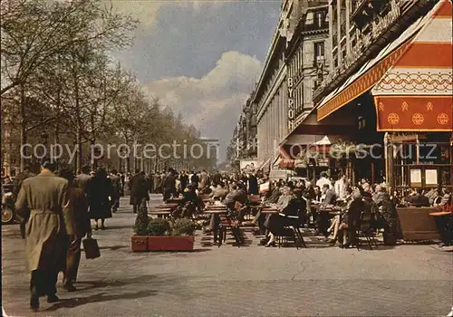 Paris Avenue des Champs Elysees Strassencafes Kat. Paris