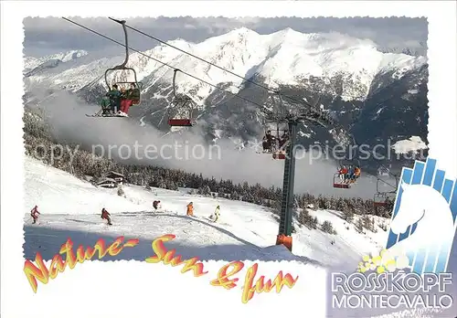 Sterzing Suedtirol Skigebiet Rosskopf Blick auf Huehnerspiel Weiissspitz Kat. Vipiteno