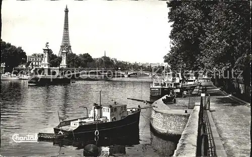 Paris Hafen Seine Pont Alexandre Eiffelturm Kat. Paris