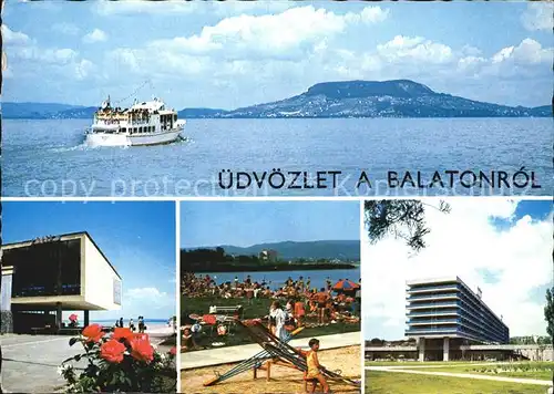 Balaton Plattensee Strand Hotels Faehrschiff Kat. Ungarn