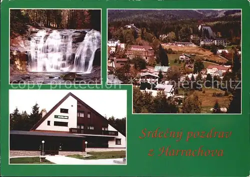 Harrachov Harrachsdorf Wasserfall Ortsansicht  Kat. Harrachsdorf
