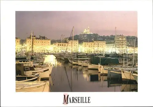 Marseille Hafen Nachtaufnahme Kat. Marseille