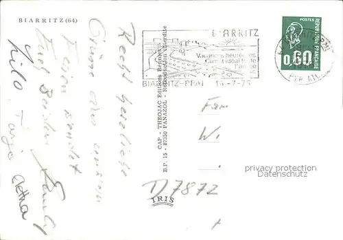 Biarritz Pyrenees Atlantiques Strand Hafen Chambre Amour Luftbild Kat. Biarritz