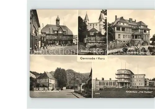 Gernrode Harz Stiftskirche Sankt Cyriaki Rathaus FDGB Heim Fritz Heckert Kat. Gernrode Harz