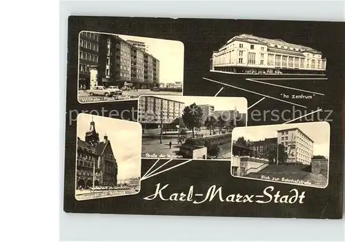 Karl Marx Stadt Neumarkt Rathaus Bahnhofstrasse  Kat. Chemnitz