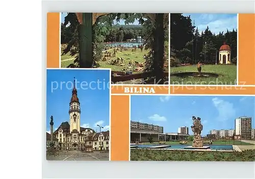 Bilina Bilin Tschechien Kirche Denkmal Freibad Kat. Bilin