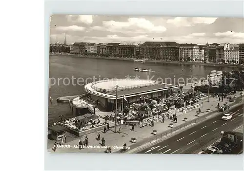 Hamburg Alsterpavillon und Jungfersstieg Kat. Hamburg