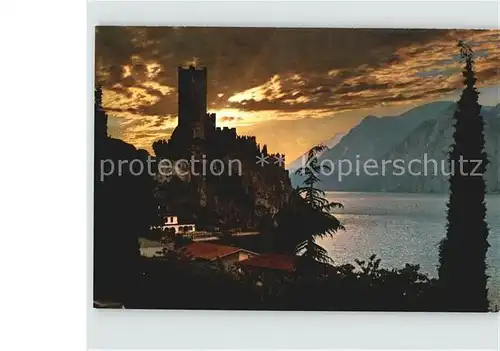 Malcesine Lago di Garda Das Schloss zum Sonnenuntergang Kat. Malcesine