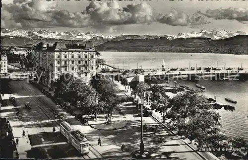 Zuerich ZH Stadtansicht mit Strassenbahn und Bruecke