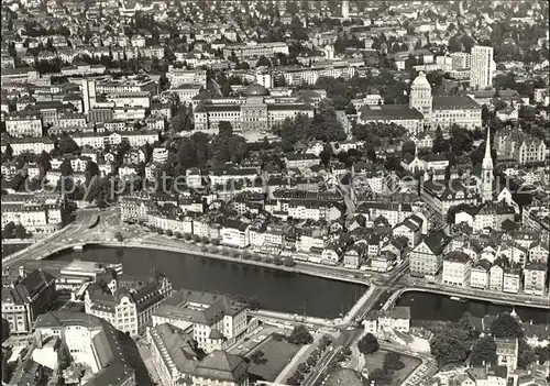 Zuerich ZH Limmatquai und Hochschulquartier Fliegeraufnahme