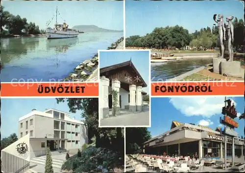 Fonyodrol Kurhotel Denkmal Faehrschiff Kat. Ungarn