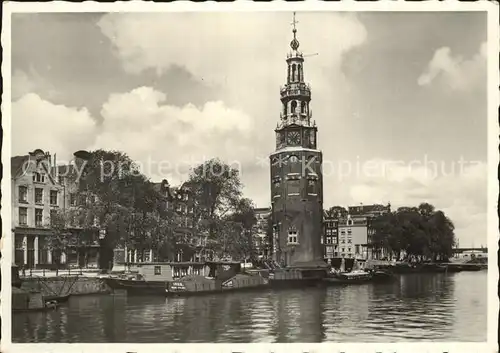 Amsterdam Niederlande Oude Schans Montelbeanstoren Kat. Amsterdam