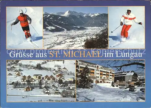 St Michael Lungau Skipiste Panorama Skifahrer / St Michael /Lungau