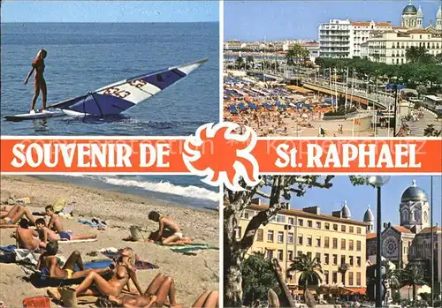Saint Raphael Var Surfer Strand Promenade Kirche Kat. Saint Raphael