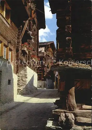 Grimentz Rue du village Val d Anniviers Dorfpartie Kat. Grimentz