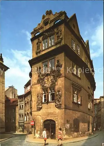 Prag Prahy Prague Haus U zlate studne Zum goldenen Brunnen Altstadt Reliefs Kat. Praha