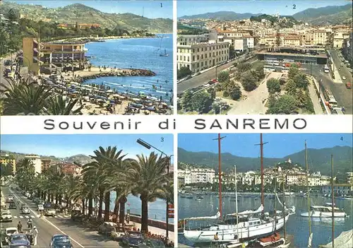 Sanremo Panorama Strand Hafen Palmen Kat. 