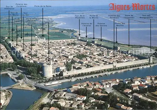 Aigues Mortes Gard Luftbild Panoramakarte Kat. Aigues Mortes